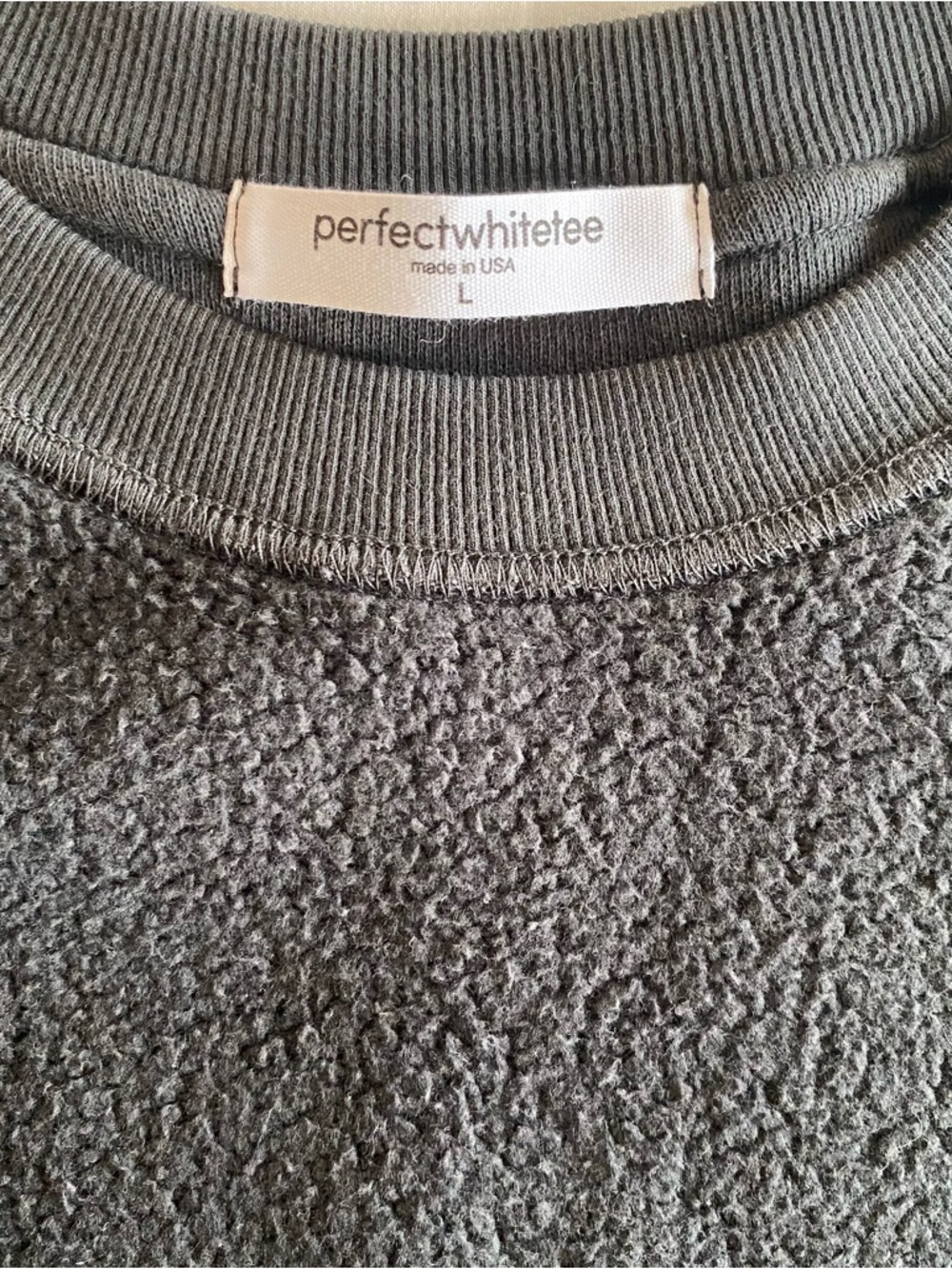 perfectwhitetee Gray Textured Crewneck Sweatshirt - Picture 2 of 2